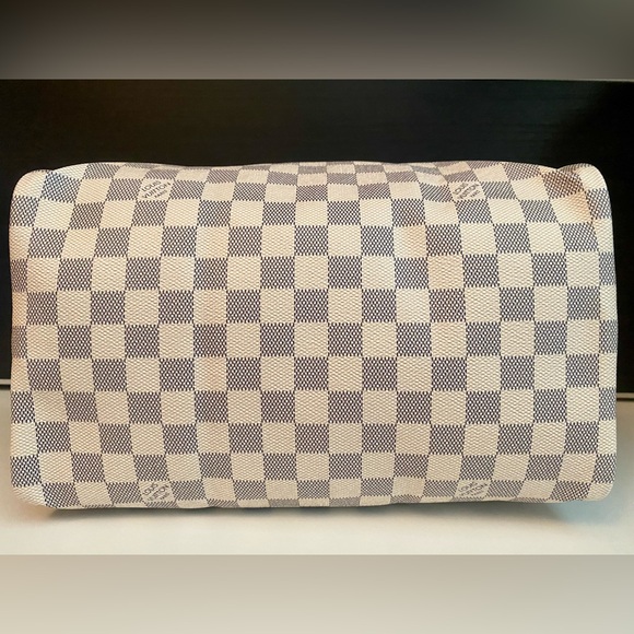 ❌SOLD❌Louis Vuitton Speedy 30 Bandouliere Damier Azur White Crossbody Bag *Mint - Picture 8 of 15
